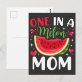 Eins in einem Melon-Mama-B-Day-Party Postkarte (Vorne/Hinten)