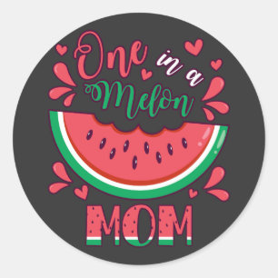 Eins in einem Melon-Mama-B-Day-Party Runder Aufkleber