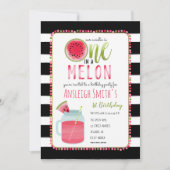 Eins in einem Melon Mason Jar Drink ersten Geburts Einladung (Vorderseite)