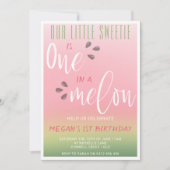 Eins in einem Melon Niedliches Wassermelone Einladung (Vorderseite)
