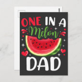 Eins in einem Melon-Vater B-Day-Party Postkarte (Vorne/Hinten)