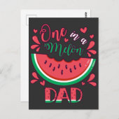 Eins in einem Melon-Vater B-Day-Party Postkarte (Vorne/Hinten)