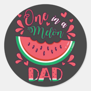 Eins in einem Melon-Vater B-Day-Party Runder Aufkleber
