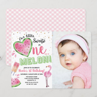 Eins in einem Melon Watermelon Einladung zum 1. Ge