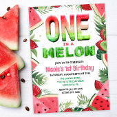 Eins in einem Melon Watermelon Einladung zum 1. Ge