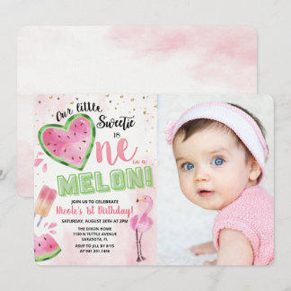 Eins in einem Melon Watermelon Einladung zum 1. Ge