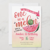 Eins in einem Melon Watermelon Einladung zum erste (Vorderseite)