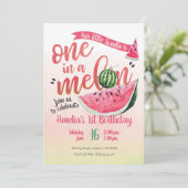 Eins in einem Melon Watermelon Einladung zum erste (Stehend Vorderseite)