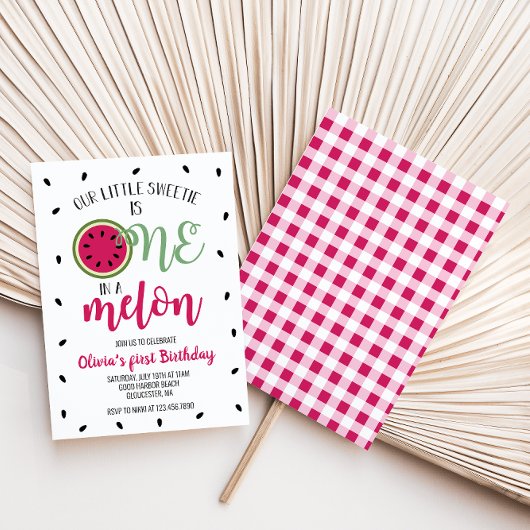 Eins in einem Melon Watermelon Einladung zum Gebur