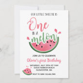 Eins in einem Melon Watermelon Einladung zum Gebur (Vorderseite)
