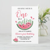 Eins in einem Melon Watermelon Einladung zum Gebur (Stehend Vorderseite)