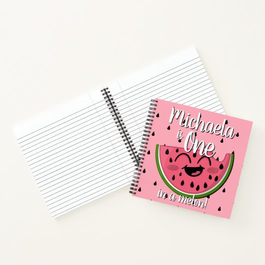 Eins in einem Melon Watermelon First Birthday Gast Notizblock (Innenseite)