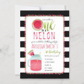 Eins in einem Melon Watermelon Mason Jar ersten Ge Magneteinladung (Vorderseite)