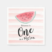 Eins in einem Melon Watermelon Streifen 1. Geburts Serviette (Vorderseite)