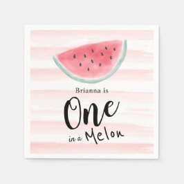 Eins in einem Melon Watermelon Streifen 1. Geburts Serviette