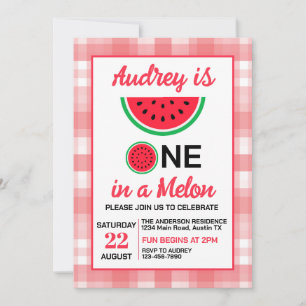 Eins in einem Melonen-Babys 1. Geburtstag Einladung