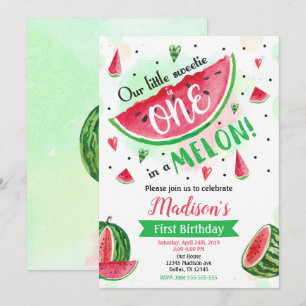 Eins in einer Melon-Einladung, Watermelon 1. Gebur Einladung