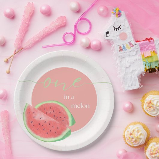 Eins in einer Melon-Party-Papierplatte Pappteller (Party)