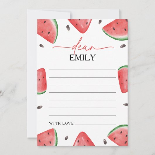 Eins in einer Melon Watermelon Time Kapselkarte Einladung (Vorderseite)