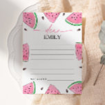 Eins in einer Melon Watermelon Time Kapselkarte Einladung<br><div class="desc">Mit der Watermelon Time Capsule Card "One In A Melon" können Sie Erinnerungen aus der Geburtstagsfeier Ihres Kindes erfassen. Diese reizvolle Karte zeichnet sich durch eine reizvolle Wassermelonengrafik und lebhafte Farben aus, die sich perfekt für wertvolle Momente und Botschaften eignen. Einfach anpassbar, ermöglicht es Ihnen, mit Details der Veranstaltung zu...</div>