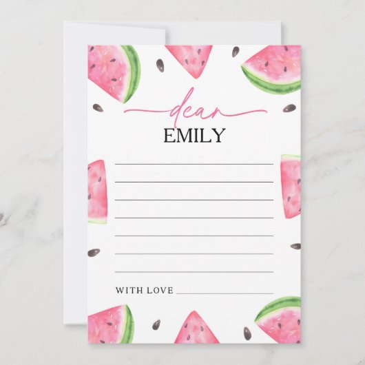 Eins in einer Melon Watermelon Time Kapselkarte Einladung (Vorderseite)