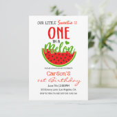 eins in einer Melone | Baby Birthday Einladung (Stehend Vorderseite)