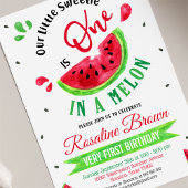 Eins in einer Melone Erster Geburtstag Einladung