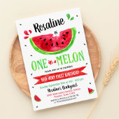 Eins in einer Melone Erster Geburtstag Einladung