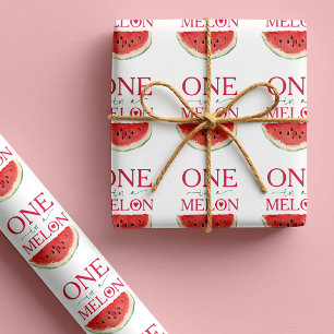 Eins in einer Melone Wassermelone Erster Geburtsta Geschenkpapier