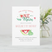eins in einer Melone | Watermelon Erster Geburtsta Einladung (Stehend Vorderseite)