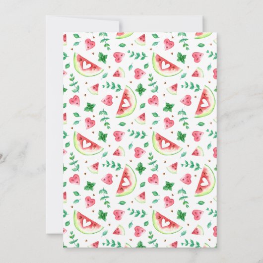 eins in einer Melone | Watermelon Erster Geburtsta Einladung (Rückseite)
