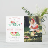 eins in einer Melone | Watermelon Erster Geburtsta Einladung (Stehend Vorderseite)