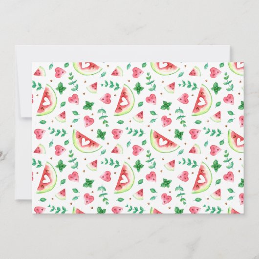 eins in einer Melone | Watermelon Erster Geburtsta Einladung (Rückseite)