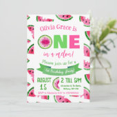 Eins in einer Melonengeburtseinladung, Wassermelon Einladung (Stehend Vorderseite)