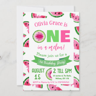 Eins in einer Melonengeburtseinladung, Wassermelon Einladung