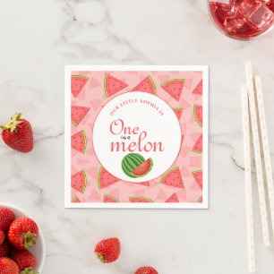 Eins in Melon 1. Geburtstag Wassermelone Muster Serviette