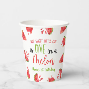 Eins in Melon 1. Geburtstagsparty Wassermelone Pappbecher