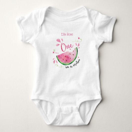 Eins in Melon First Birthday Outfit Shirt (Vorderseite)