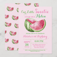 Eins in Melon Watermelon Einladung zum ersten Gebu