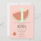 EINS IN MELON Watermelon Geburtstagsparty Einladung (Vorderseite)