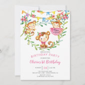 Eins ist Spaß Monkey 1. Geburtstag Einladung (Vorderseite)