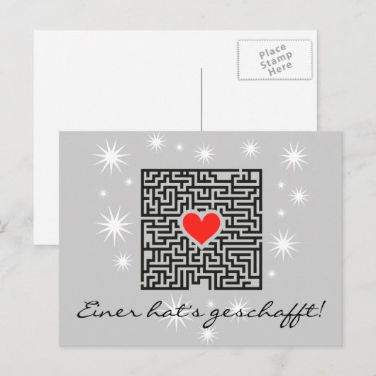 Eins JGA Postkarte (Vorne/Hinten)