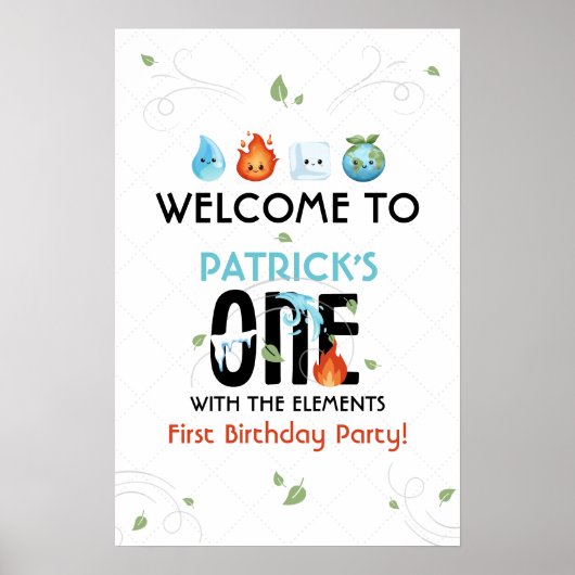 Eins mit Begrüßungszeichen Poster (Vorne)