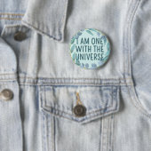 Eins mit dem Universum Blaue Botanische Affirmatio Button (Beispiel)