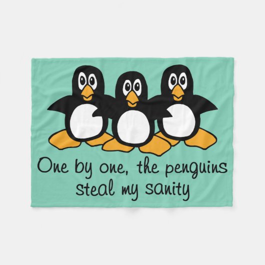 Eins nach dem anderen der Penguins-lustige Fleecedecke (Vorderseite (Horizontal))