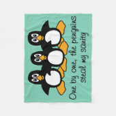 Eins nach dem anderen der Penguins-lustige Fleecedecke (Vorderseite)