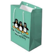 Eins nach dem anderen der Penguins-lustige Mittlere Geschenktüte (Rückseite Schrägansicht)