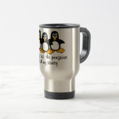 Eins nach dem anderen der Penguins-lustige Reisebecher (VorderseiteRechts)