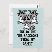 Eins nach dem anderen Raccoons Postkarte (Vorne/Hinten)