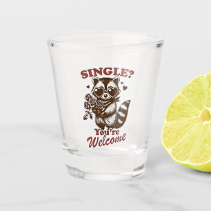 Eins? Sie sind Willkommen Funny Valentine Raccoon Schnapsglas